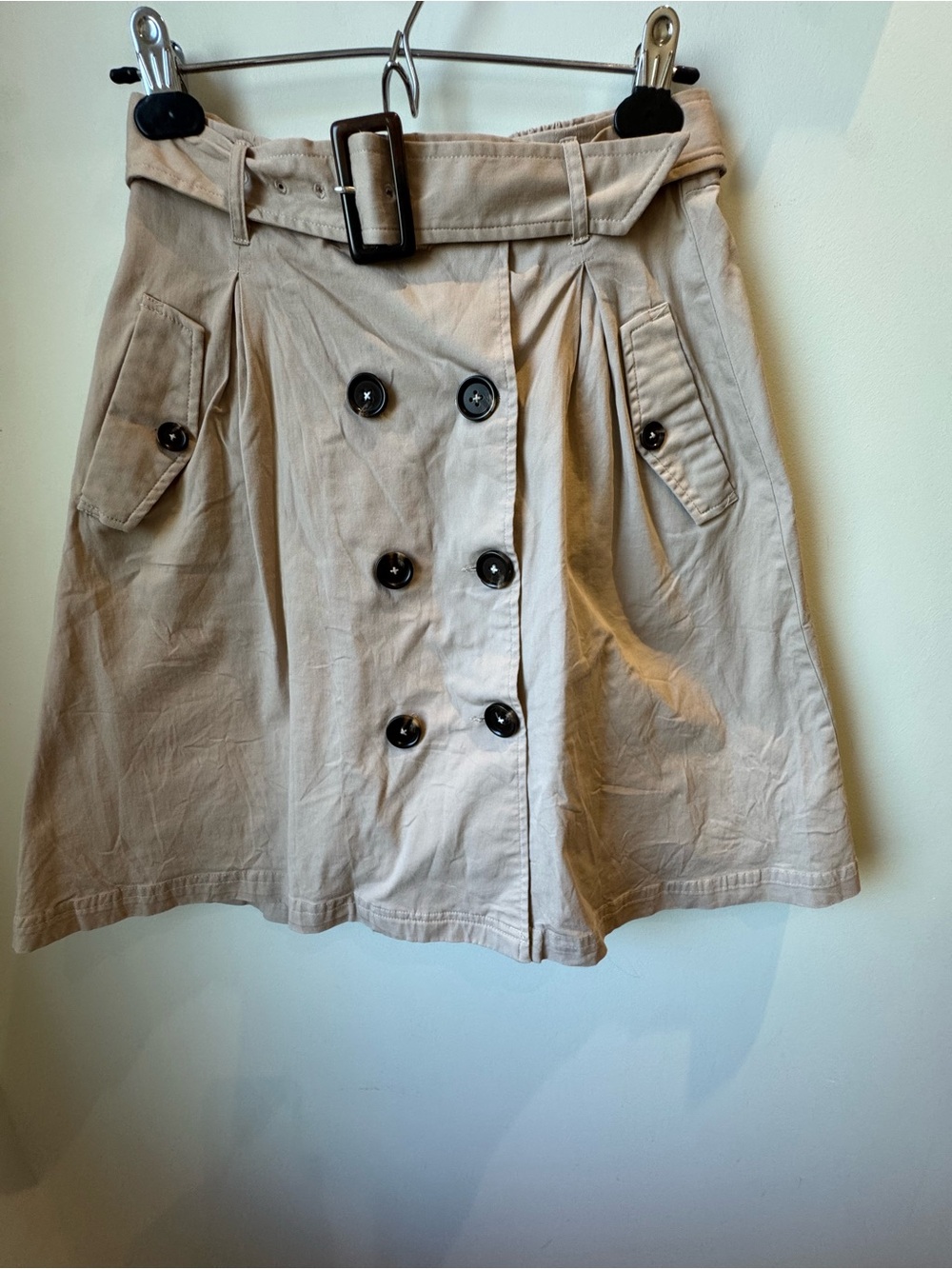 Modcloth- Double-Breasted Khaki Skirt with Belt